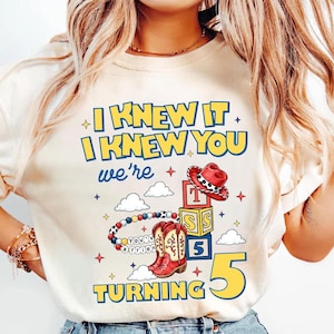 Comfort Colors I Knew It I Knew You Were Turning 5 Shirt, Toy Story 5 Shirt, Disneyland Toy Story 5 Birthday,Toy Story Birthday tee image 1