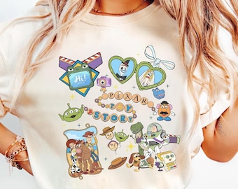 Toy Story Kids Comfort Colors Shirt, Woody Buzz Jessie Rex Tee, Toy Story Pixar Shirt, Disneyland Pixar Fest Family Trip Gift
