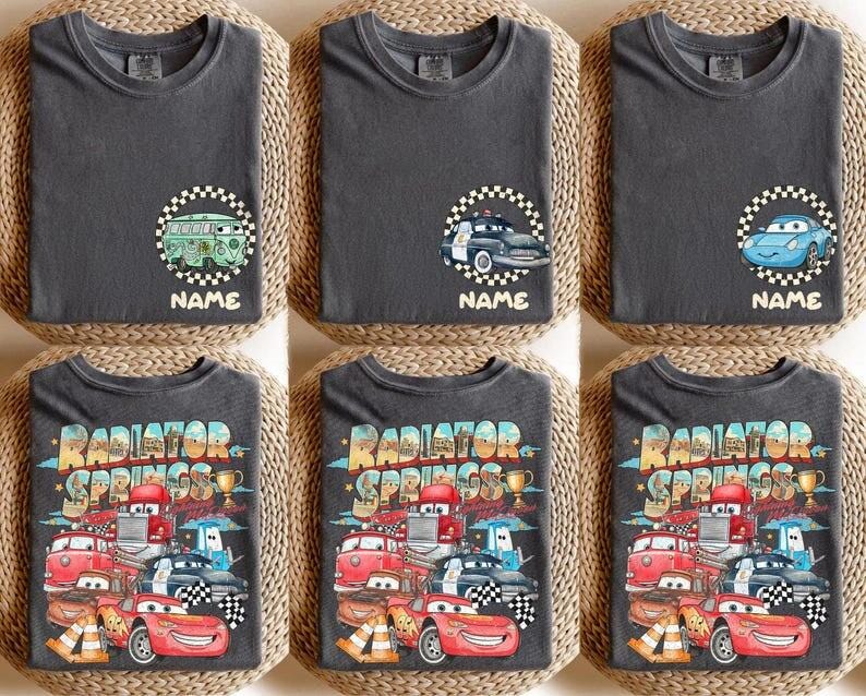 Custom Disney Cars Shirt, Pixar Lightning McQueen Tee, Tow Mater Tee, Radiator Springs Shirt, Disney Family Trip Shirts, Disneyland Tee image 1