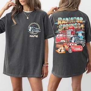 Custom Disney Cars Shirt, Pixar Lightning McQueen Tee, Tow Mater Tee, Radiator Springs Shirt, Disney Family Trip Shirts, Disneyland Tee image 2