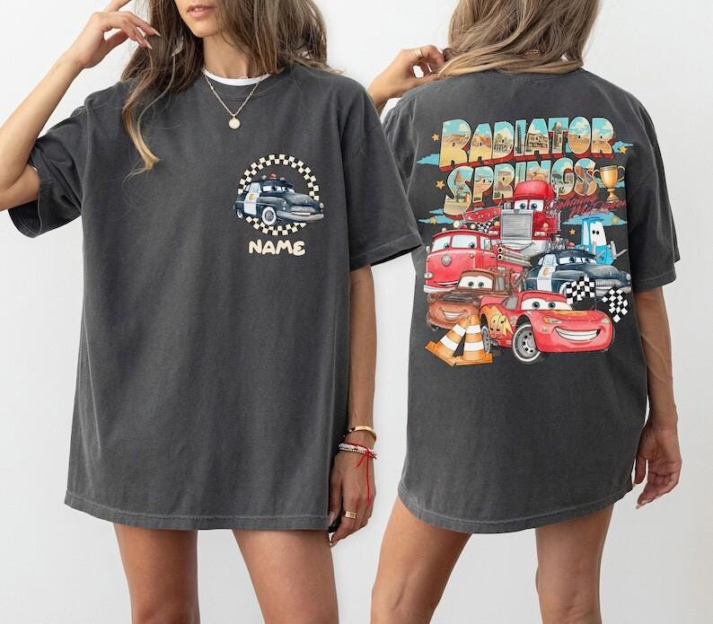 Custom Disney Cars Shirt, Pixar Lightning McQueen Tee, Tow Mater Tee, Radiator Springs Shirt, Disney Family Trip Shirts, Disneyland Tee image 2