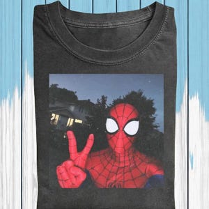 Spiderman Selfie Comfort Colors Shirt, Spider Man Superhero 2026 Graphic Tee, Spiderman Super Hero Characters Shirt image 1