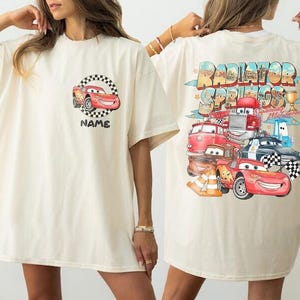 Custom Disney Cars Shirt, Pixar Lightning McQueen Tee, Tow Mater Tee, Radiator Springs Shirt, Disney Family Trip Shirts, Disneyland Tee image 3