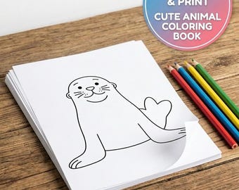 Pacchetto di disegni da colorare di animali / 20 fogli da colorare stampabili / Animali dello zoo, animali marini e insetti / Attività per bambini in formato PDF da scaricare