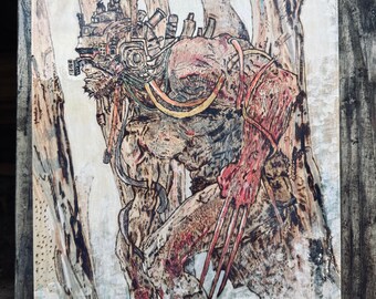 Weapon X Inspired Wood Burned Art | Wolverine Fan Art on Wood Panel | Pyrography Wall Decor | Marvel Inspired Artwork