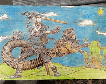 Adventure Time Pyrography Art | Finn Jake Wood Burning Wall Decor