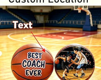 Custom Photo Basketball, Personalized Team Gift, Coach Keepsake Ball, Gifts for a Son, Boyfriend, or Crush
