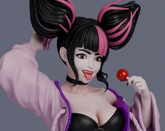 Stylized Fighter Girl STL | Anime Character Resin Print Figure | 3D Printable Digital Download