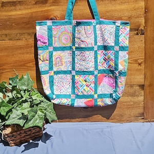 Color Pop Quilted Tote Bag