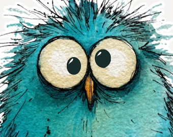 Wait...What? Sticker, Confused Mood Bird, Processing… Energy, Funny Relatable Laptop Sticker, Waterproof Vinyl