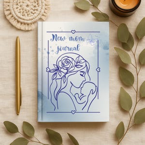 New mom hardcover journal Motherhood keepsake notebook First time mom gift Baby memory journal Gift for expecting mom Diary for new mothers