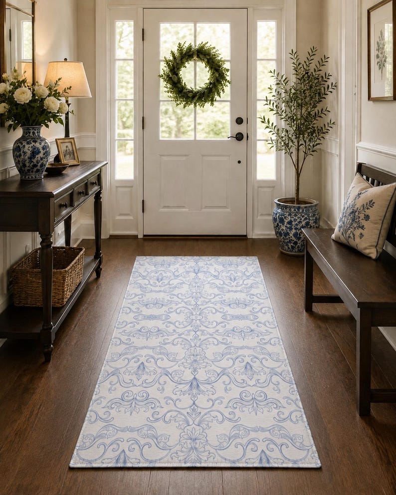Traditional hallway runner.