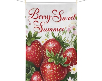 Beere Süßes Sommer Mikrofaser Geschirrtuch | Erdbeere Küche Dekor