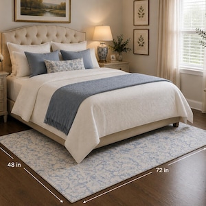 French country bedroom area rug.