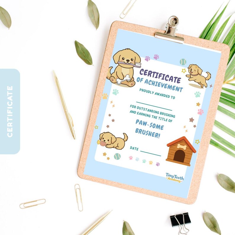 Puppy Tooth Brushing Reward Chart for Boy Printable | Dog Lover Daily ...