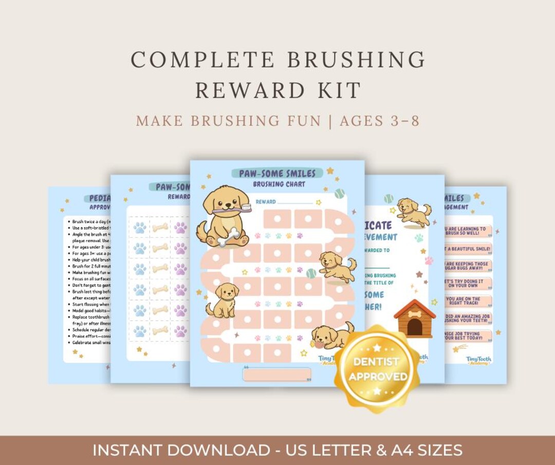 Puppy Tooth Brushing Reward Chart for Boy Printable | Dog Lover Daily ...