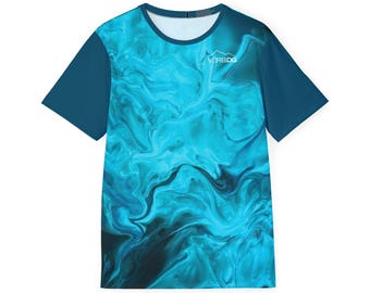 Unisex Colorful Deep Oceanic Disc Golf Shirt | Disc Golf Sports Jersey | Unique Patterns Colorful | Stylish Athletic | Breathable Activewear
