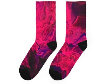 Disc Golf Jersey-Inspired Art Socks | Padded Crew Socks