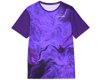Unisex Colorful Deep Purple Golf Shirt | Disc Golf Sports Jersey | Unique Patterns Colorful | Stylish Athletic | Breathable Activewear