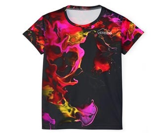 Women's Colorful Golf Shirt | Disc Golf Sports Jersey | Unique Patterns Colorful | Stylish Athletic Performance | Breathable Activewear