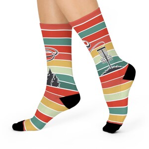 Disc Golf Unisex Cushioned Crew Socks | Colorful Athletic Socks
