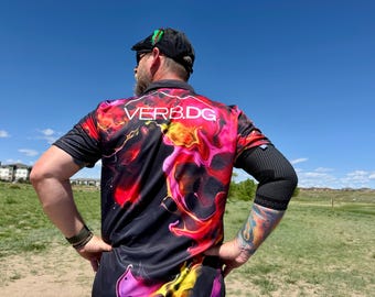 Unisex Disc Golf Art Polo | Disc Golf Sports Jersey | Unique Patterns Colorful | Stylish Athletic Performance Shirt | Activewear