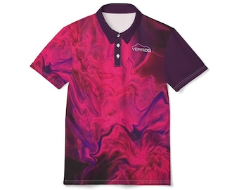 Vibrant Disc Golf Polo Unisex Magenta and  Purple Hues