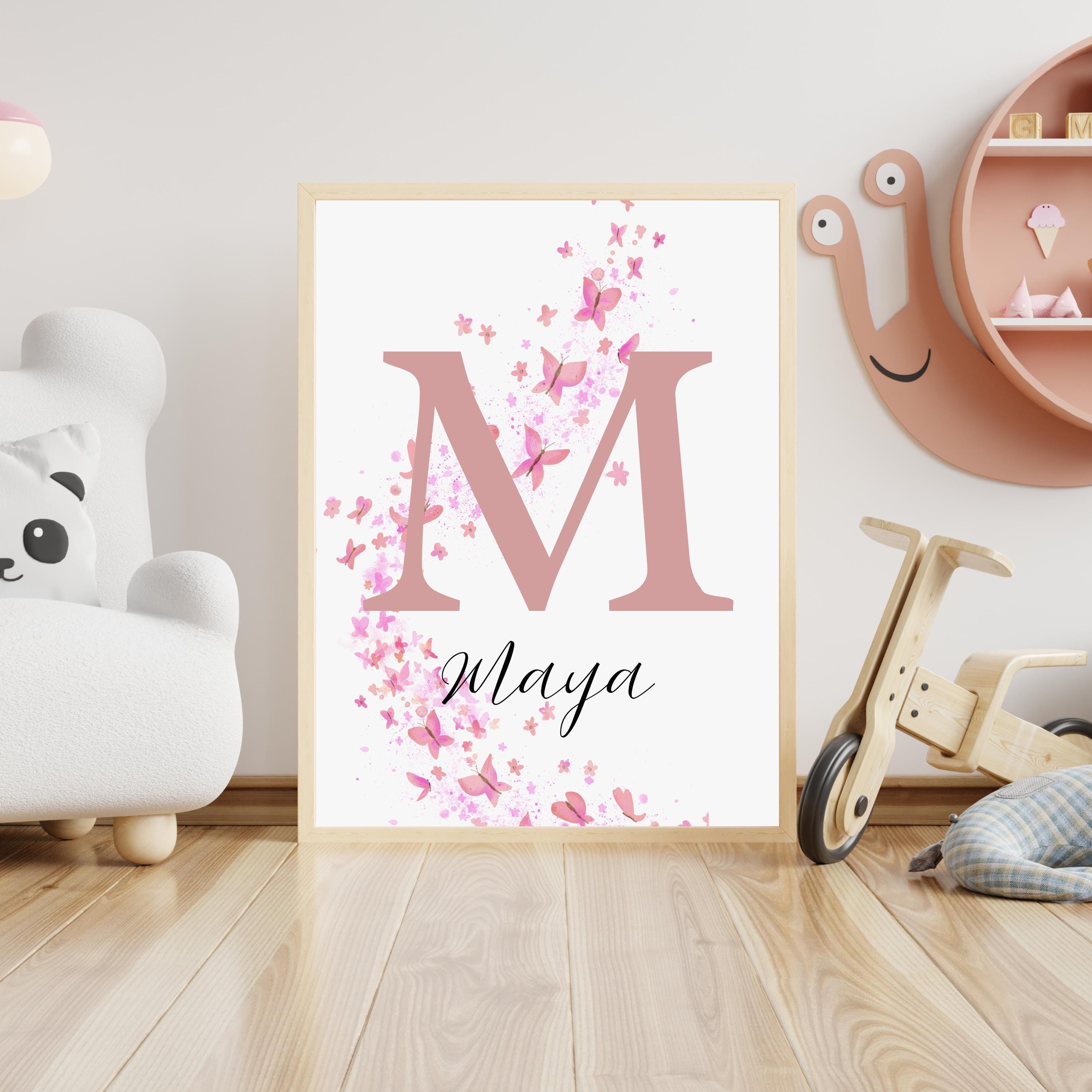 Personalized Baby Girl Name Print | Butterfly Nursery Wall Art |custom ...