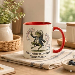 250-jähriges Jubiläumstasse, lustige Frosch-Patrianische Kaffeetasse, amerikanisches halbfünhundertjähriges Geschenk, 1776-2026 USA-Unabhängigkeitstag-Teetasse