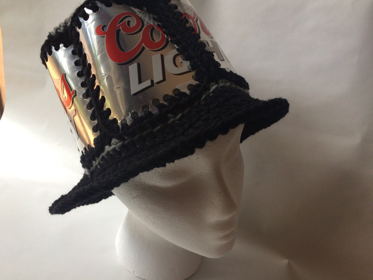 Recycled Coors Light crocheted beer can hat Etsy
