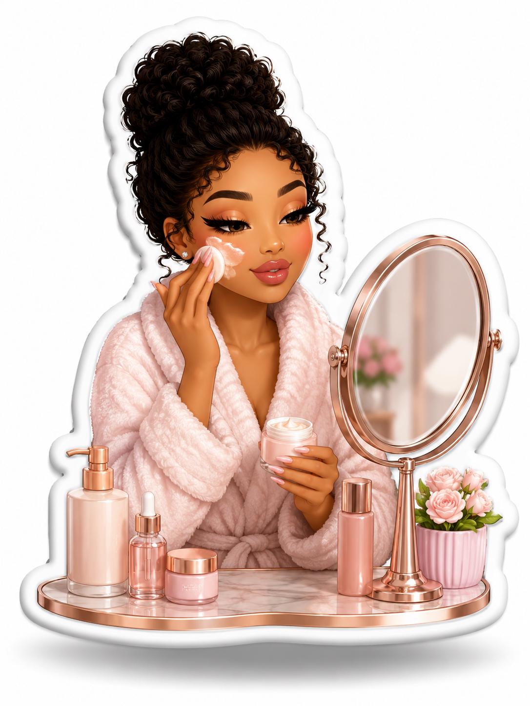 3D Black Girl Digital Stickers — Puffy PNG Planner Stickers for ...