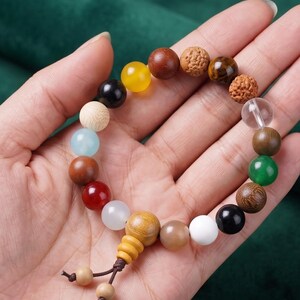 Multicolor Beaded Bracelet, Boho Beaded Mala Jewelry, Spiritual Meditation Beaded Wristband