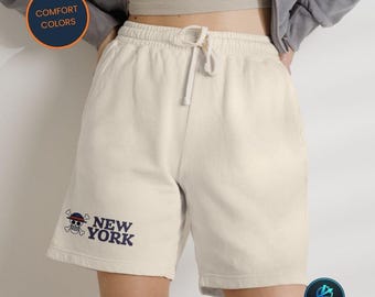 New York Stroh Hut Piraten Sweat Shorts, NY Baumwoll Hose, NYC Farben Unterteil
