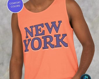 Retro New York Blockbuchstabe Tank Top, City Pride T-Shirt, NYC Colors Shirt