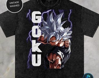 Retro Anime Snow Washed T-Shirt | Manga Character Shirt | Y2K Fashion Streetwear Tee