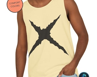 Camiseta sin mangas negra con cicatriz en el pecho, camiseta de verano con estampado de pirata y sombrero de paja.