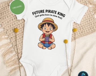 Bio-Baumwolle Bodysuit, Zukünftiger Piratenkönig-Babyparty-Geschenk