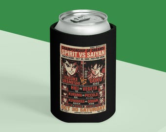 90s Retro Anime Fight Card Poster Can Cooler, Fantasy Action Line-up Sleeve