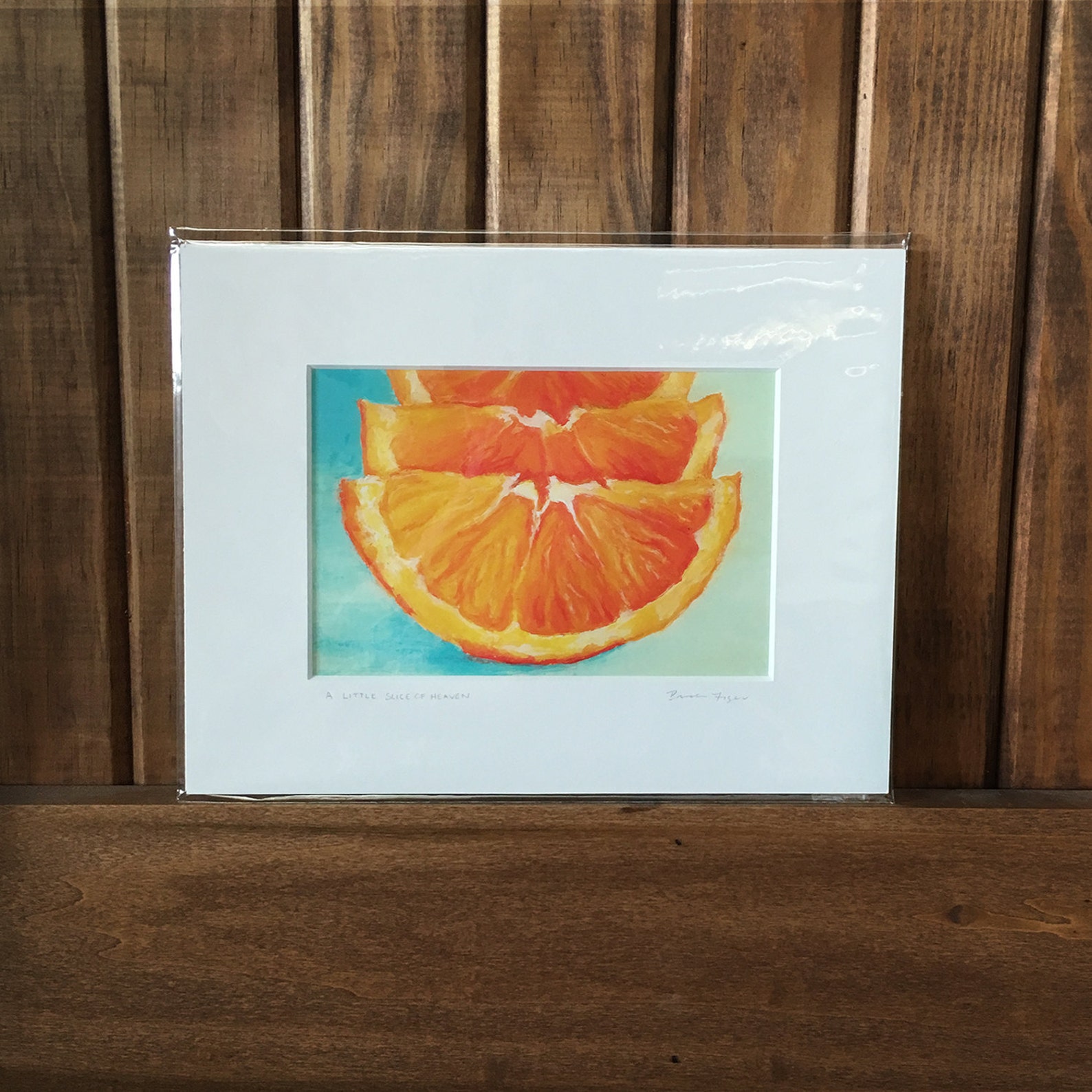 Matted Print of an Original Oil Pastel Painting of Orange Etsy