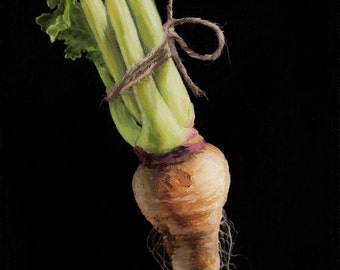 Parsnip Black Matted Giclee Print of Original Oil Painting