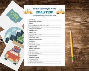 Road trip photo scavenger hunt, Printable outdoor photography challenge