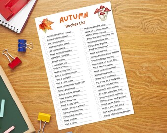 Autumn bucket list ideas for kids, Fun fall activity checklist