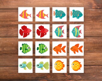 Printable summer memory matching game for kids and seniors, Instant download beach kids activity