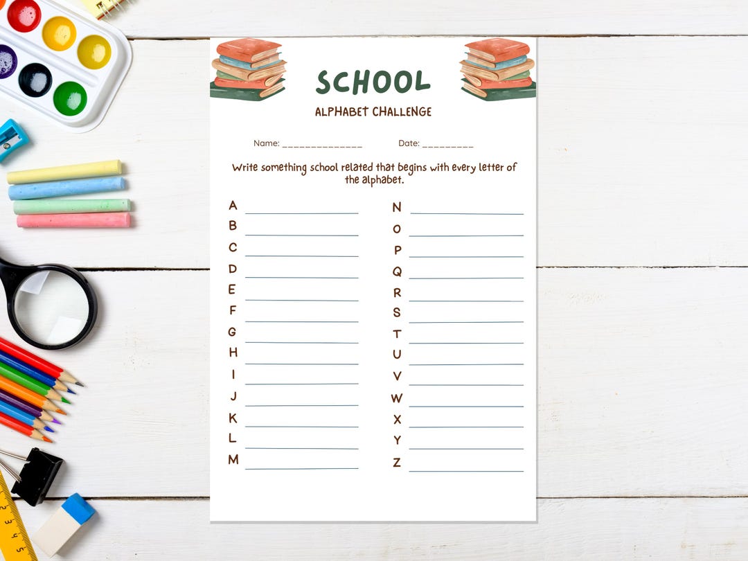 ABC School Alphabet Game for Kids and Adults, Printable Indoor a to Z ...