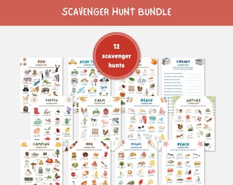 Summer scavenger hunt bundle for kids, Outdoor fun activity for all seasons