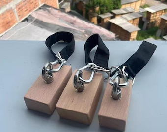 Solid Wood Hang Grip Block: Finger Forearm Strength Trainer for Home Gym Workout