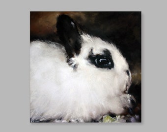 Rabbit Art Print, Print on Cradled Wood Panel, Print From Original Painting, Rabbit Art, Bunny Art Print