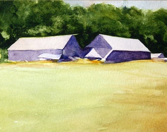 Original Watercolor Painting, Watercolor Landscape, Original Art Applied on Wood Panel, 5x7  Watercolor On Arches Paper