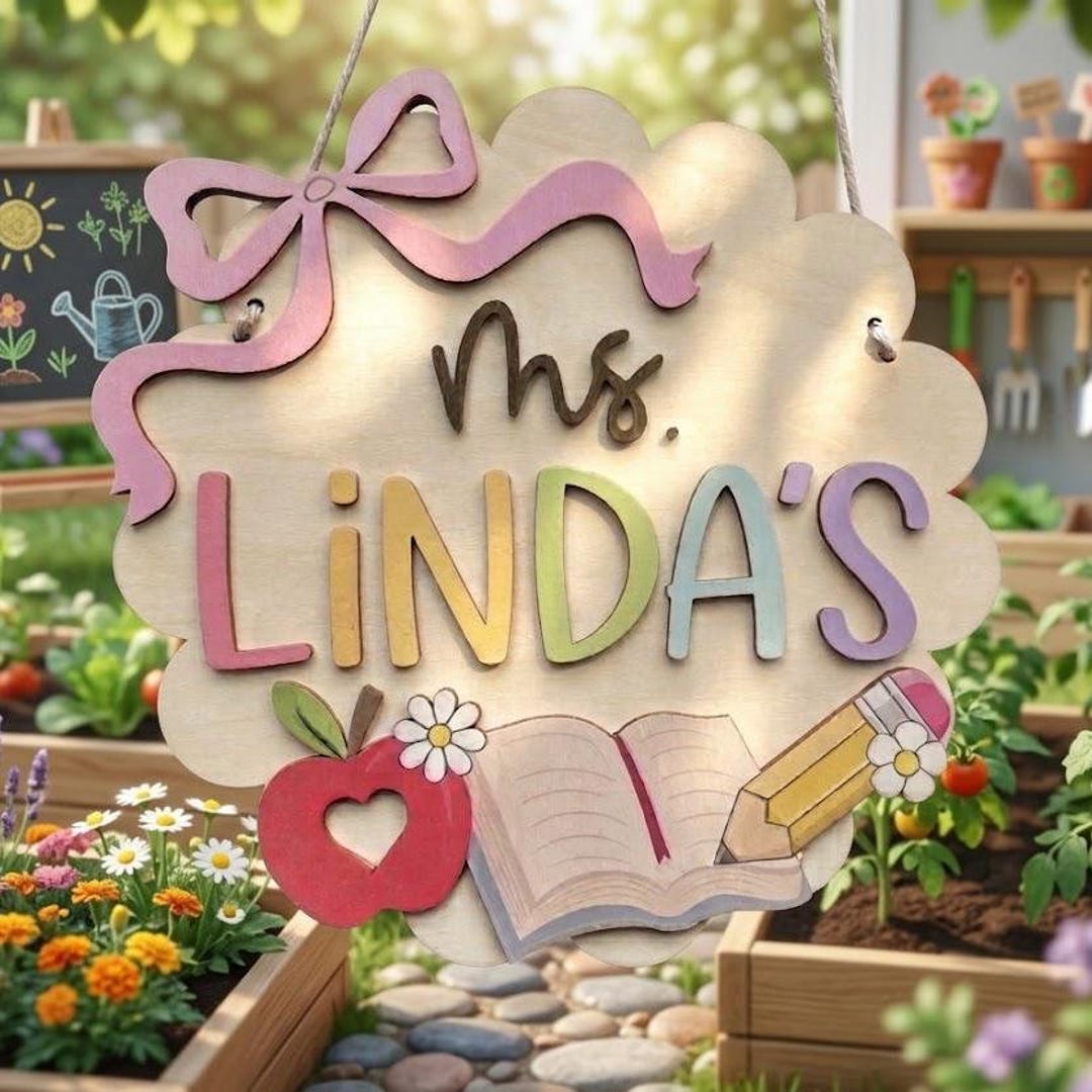 Personalized Teacher Classroom Door Sign, Custom 3D Name Hanger, Back ...
