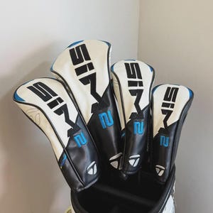 TLM SIM2 Golfschlägerabdeckung Fahrerabdeckung Fairway Holz Kopfabdeckung Ballkopfabdeckung Hühnerbein Schutzhülle